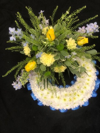 Blue & Yellow Massed Wreath