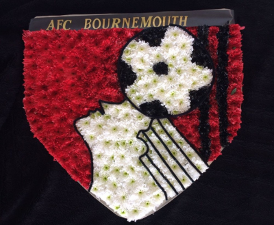 AFC Bouremouth Football Club Badge - AFC Bouremouth Football Club Badge funeral tribute.
