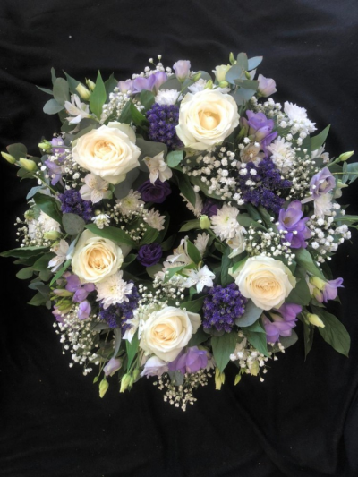 Wreath - Lilac, Purple & White - A stunning Wreath in purple, lilac and white with luxury seasonal flowers & foliages