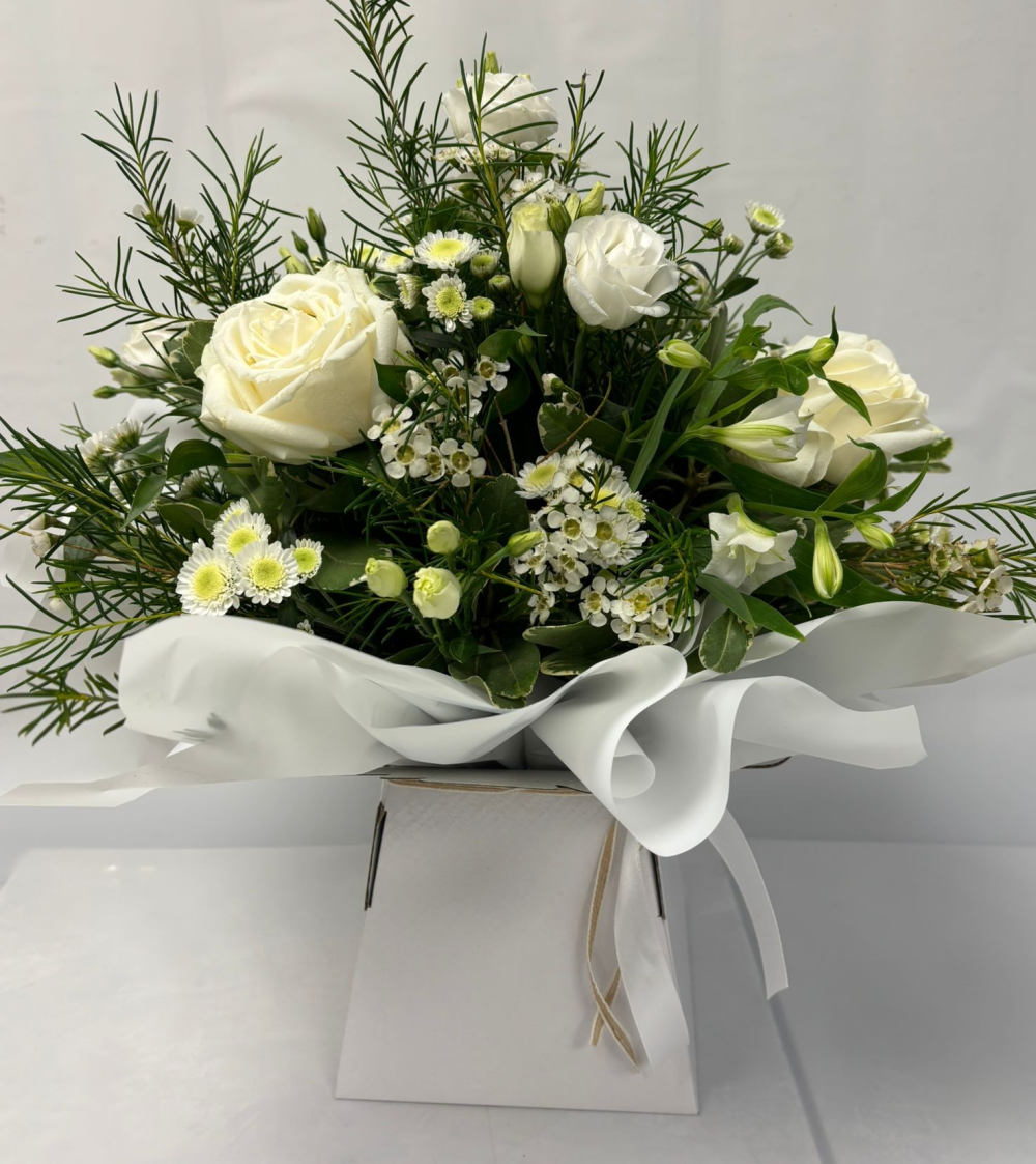 Flower box - Whites & Greens