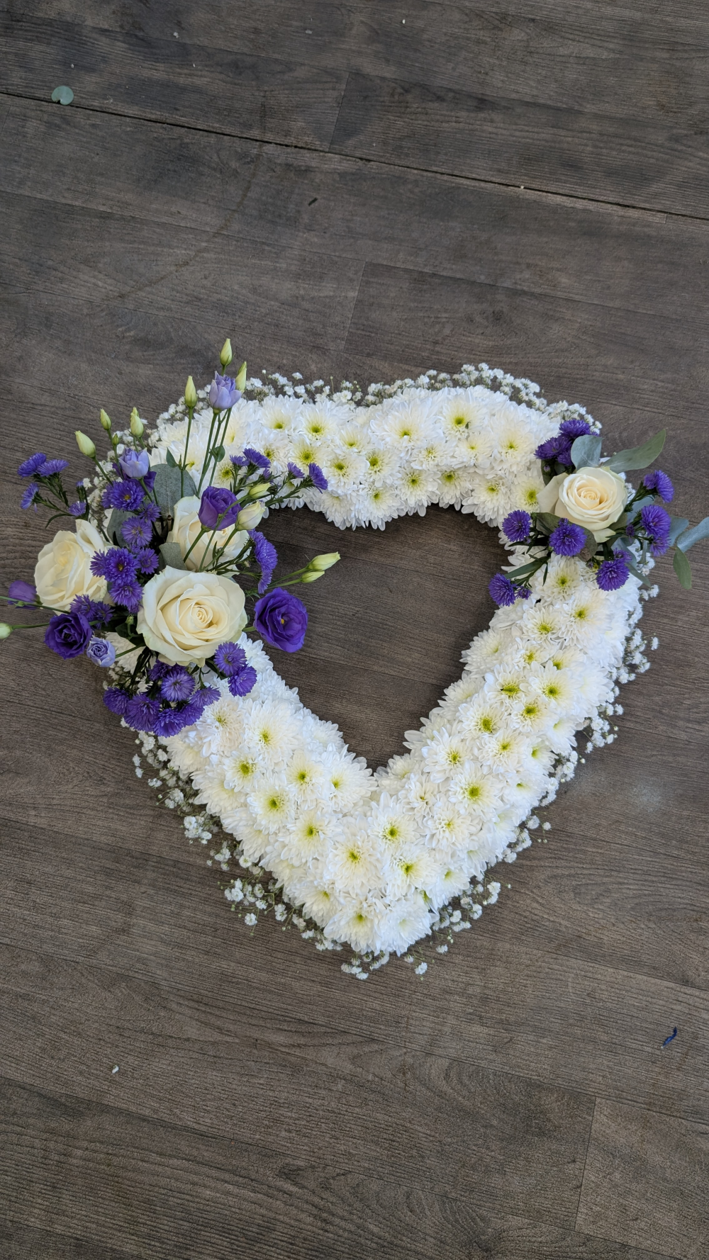 Open Based Heart - Purple & White