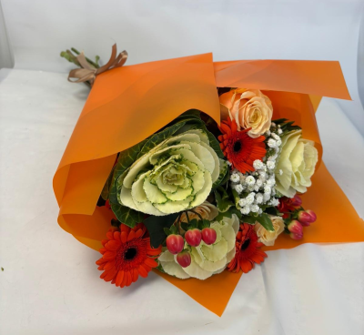 Fall Season - A beautiful bouquet in orange, red & whites