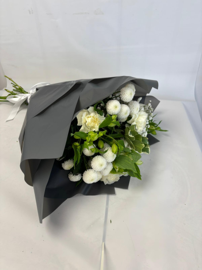 Wintry Whites - A classic white & green bouquet