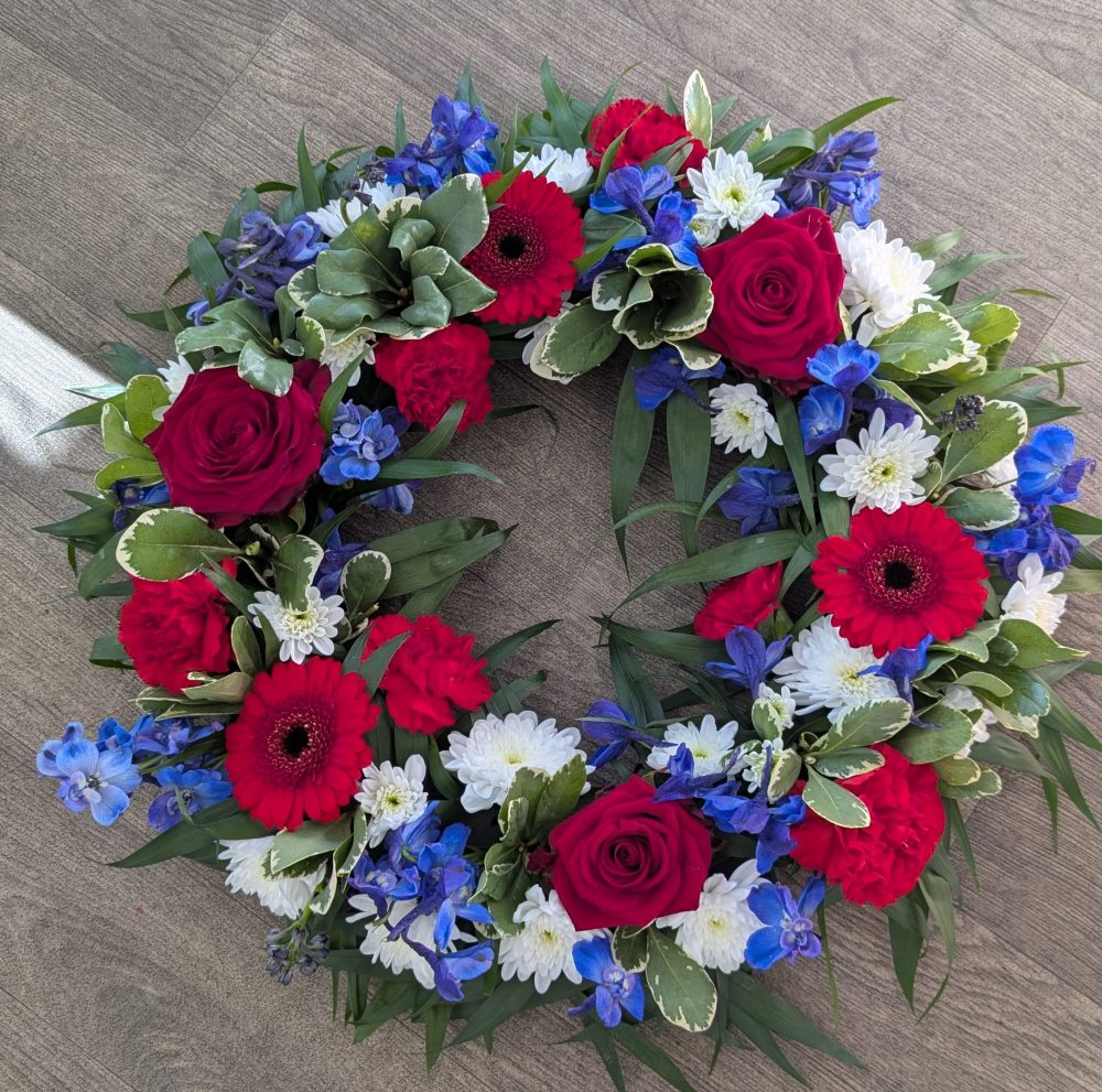 Wreath - Blue & Red