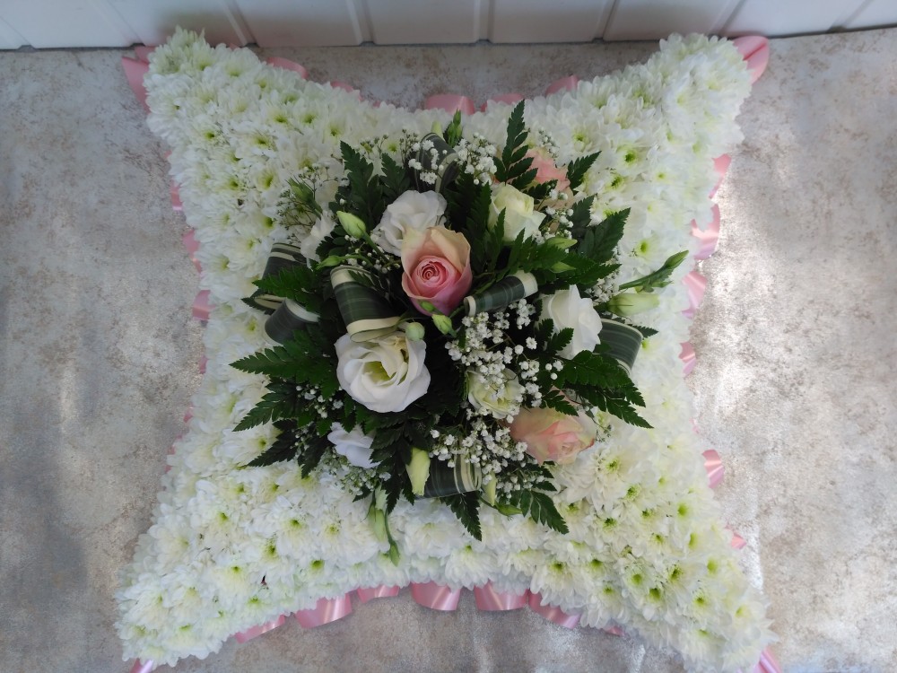 Cushion - Pink & White