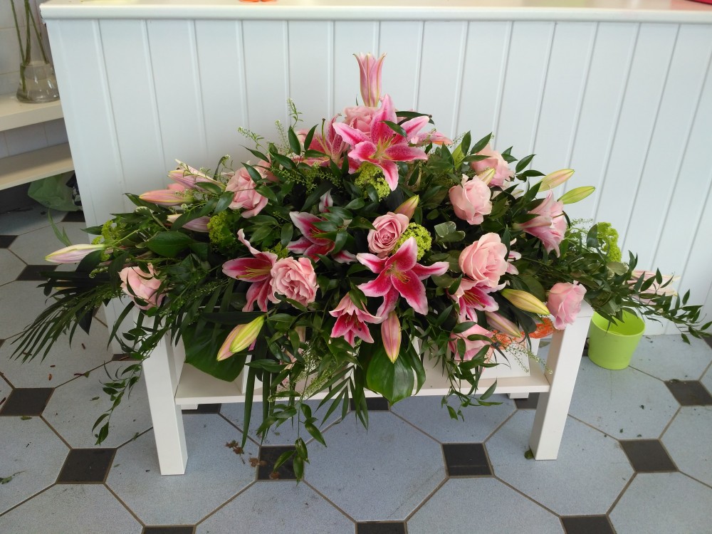 Casket Spray - Pink Lillie & Rose