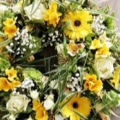 Wreath - Yellow, White & Green