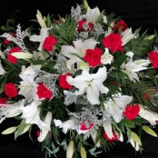 Casket Spray - Lillies & Carnations